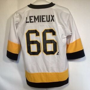 Pittsburgh Penguins Mario Lemieux Vintage Jersey Youth size Large Logo Athletic